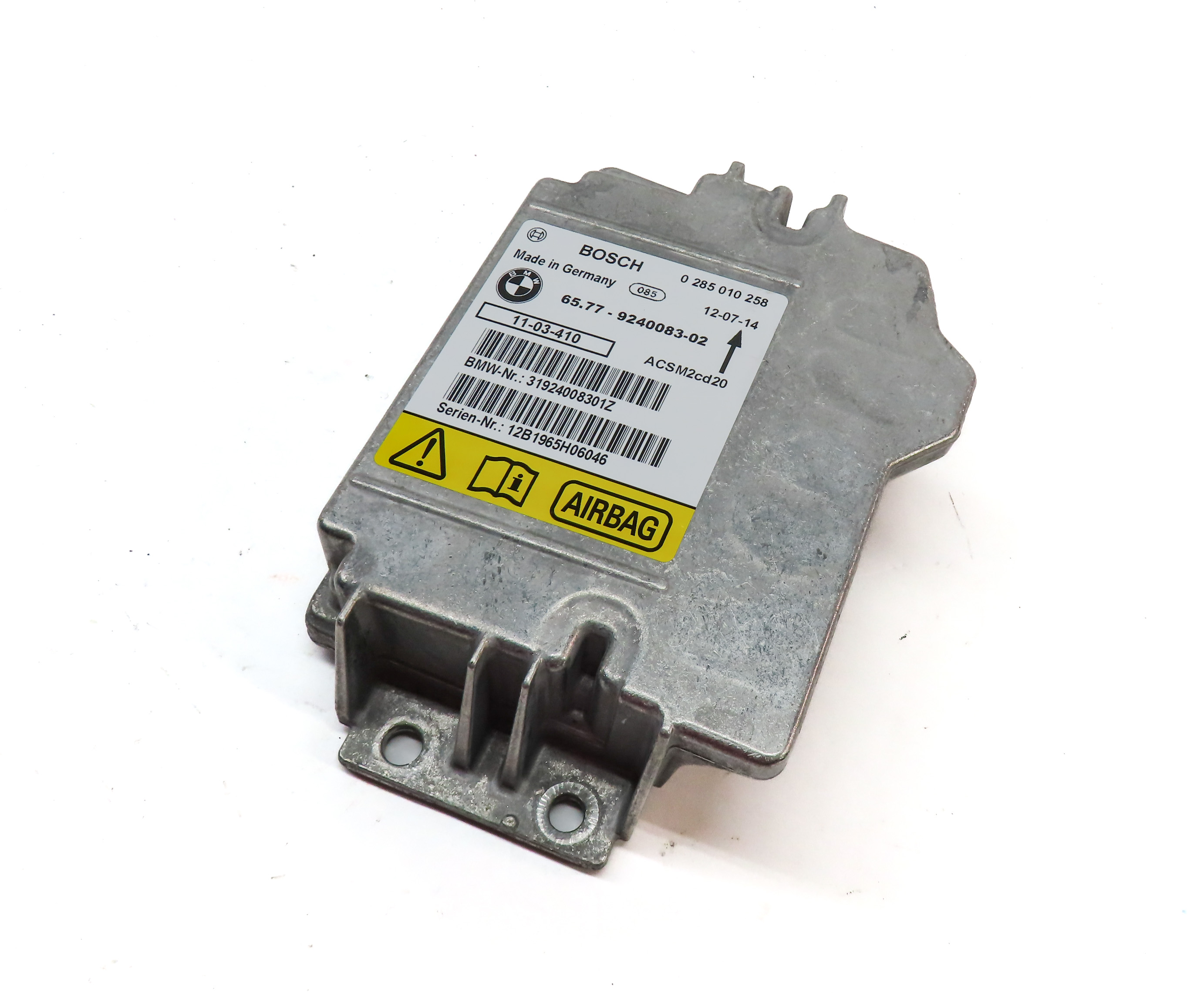 07-14 BMW 128i 135i X1 X5 X5M X6 X6M (E84 E87 E70 E71) SRS BAG CONTROL MODULE — exact item pictured